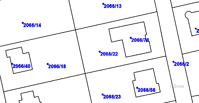 Parcela st. 2066/22 v KÚ Odry, Katastrální mapa
