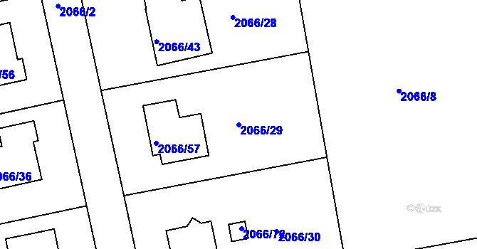 Parcela st. 2066/29 v KÚ Odry, Katastrální mapa