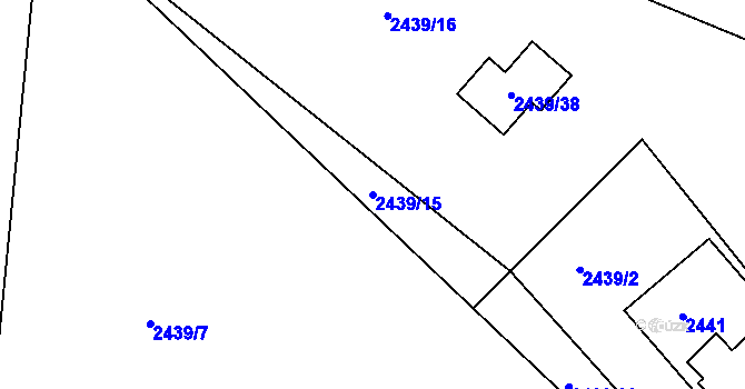 Parcela st. 2439/15 v KÚ Odry, Katastrální mapa