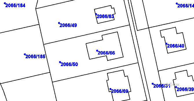 Parcela st. 2066/66 v KÚ Odry, Katastrální mapa