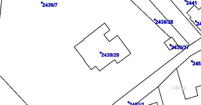Parcela st. 2439/29 v KÚ Odry, Katastrální mapa