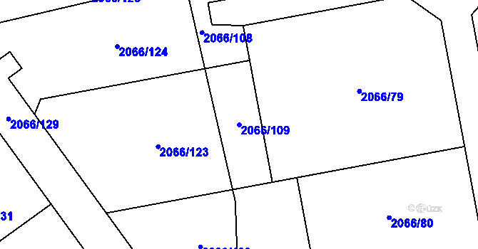 Parcela st. 2066/109 v KÚ Odry, Katastrální mapa