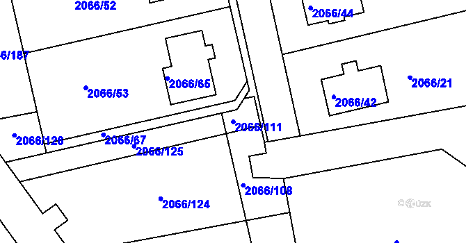 Parcela st. 2066/111 v KÚ Odry, Katastrální mapa