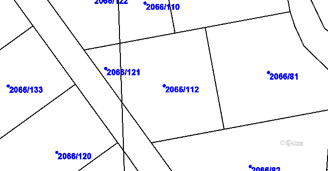 Parcela st. 2066/112 v KÚ Odry, Katastrální mapa