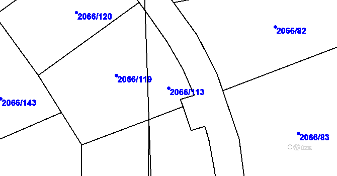 Parcela st. 2066/113 v KÚ Odry, Katastrální mapa