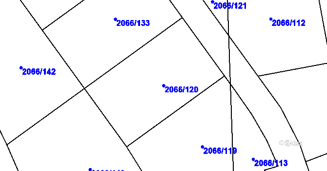 Parcela st. 2066/120 v KÚ Odry, Katastrální mapa
