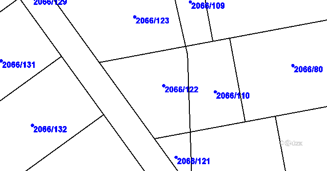 Parcela st. 2066/122 v KÚ Odry, Katastrální mapa