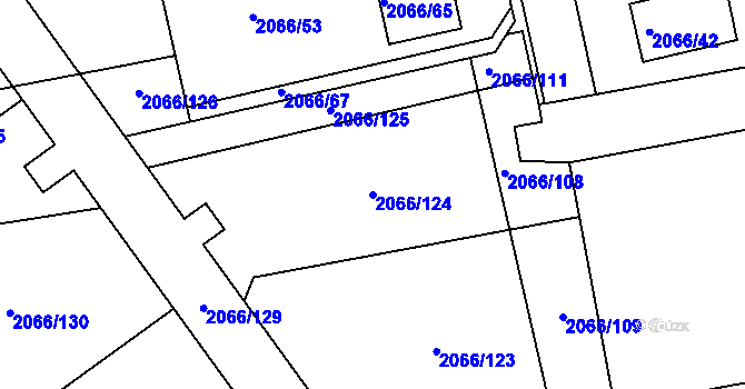 Parcela st. 2066/124 v KÚ Odry, Katastrální mapa