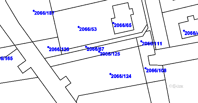 Parcela st. 2066/125 v KÚ Odry, Katastrální mapa