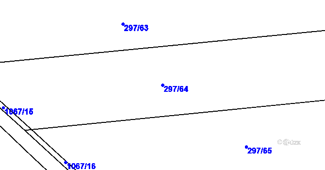 Parcela st. 297/64 v KÚ Odřepsy, Katastrální mapa