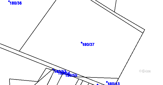 Parcela st. 180/37 v KÚ Odunec, Katastrální mapa