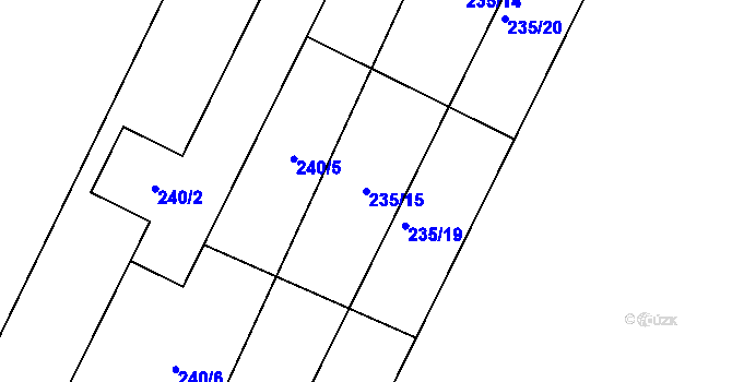 Parcela st. 235/15 v KÚ Odunec, Katastrální mapa