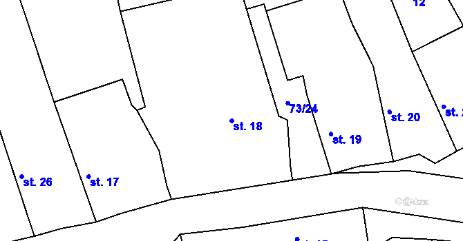 Parcela st. 18 v KÚ Dománovice, Katastrální mapa