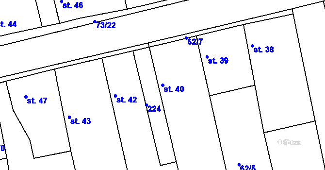 Parcela st. 40 v KÚ Dománovice, Katastrální mapa