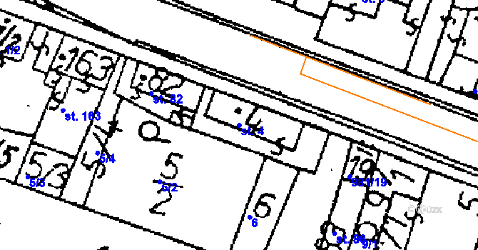 Parcela st. 4 v KÚ Ohaře, Katastrální mapa