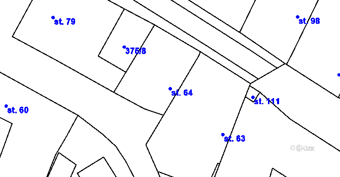 Parcela st. 64 v KÚ Polní Chrčice, Katastrální mapa