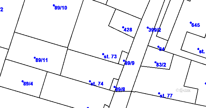 Parcela st. 73 v KÚ Polní Chrčice, Katastrální mapa