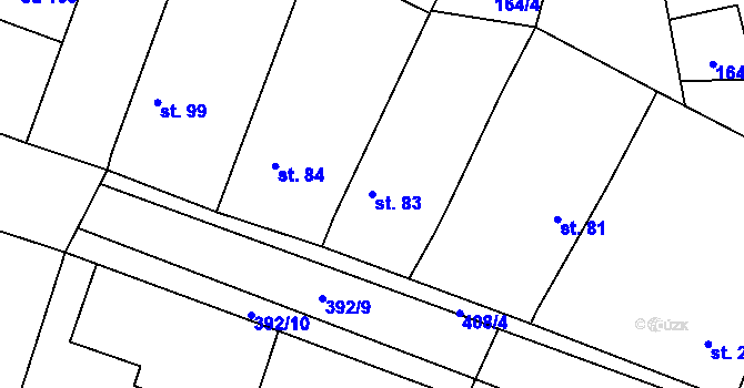 Parcela st. 83 v KÚ Polní Chrčice, Katastrální mapa