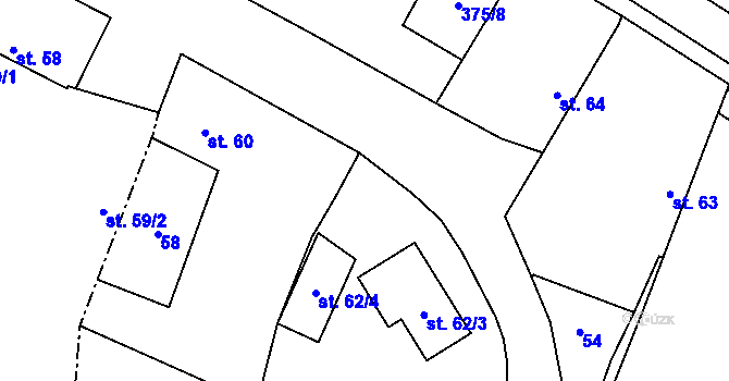 Parcela st. 375/9 v KÚ Polní Chrčice, Katastrální mapa