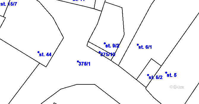 Parcela st. 375/10 v KÚ Polní Chrčice, Katastrální mapa