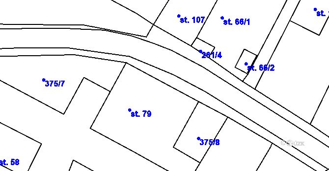 Parcela st. 375/11 v KÚ Polní Chrčice, Katastrální mapa