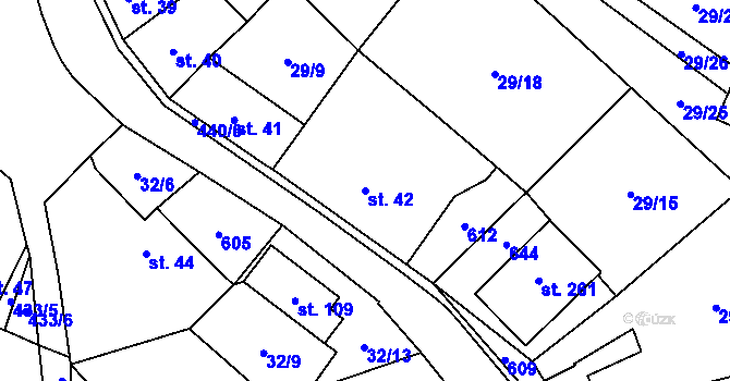 Parcela st. 42 v KÚ Křemýž, Katastrální mapa