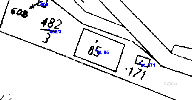 Parcela st. 85 v KÚ Křemýž, Katastrální mapa