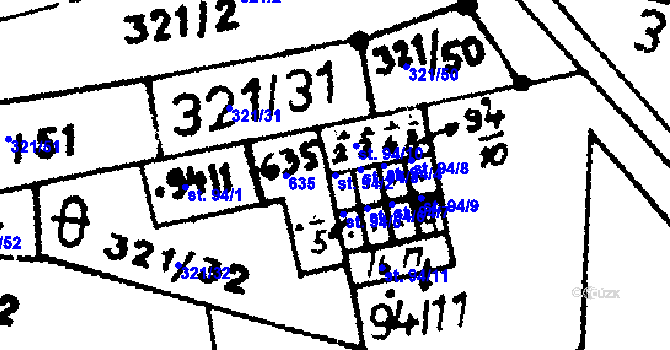 Parcela st. 94/2 v KÚ Křemýž, Katastrální mapa