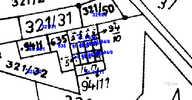 Parcela st. 94/9 v KÚ Křemýž, Katastrální mapa