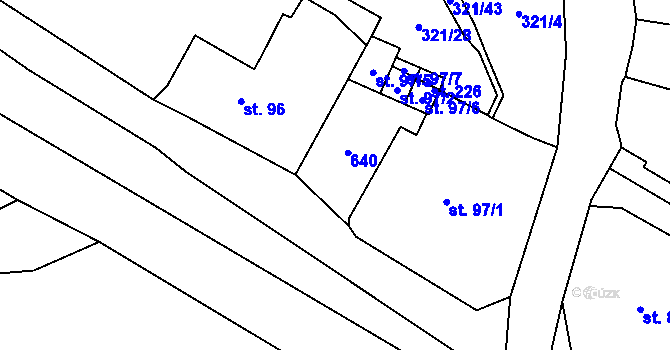 Parcela st. 97/3 v KÚ Křemýž, Katastrální mapa