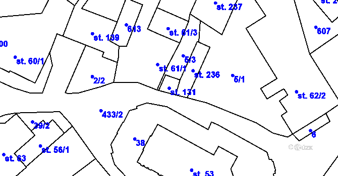 Parcela st. 131 v KÚ Křemýž, Katastrální mapa