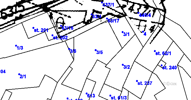 Parcela st. 3/5 v KÚ Křemýž, Katastrální mapa