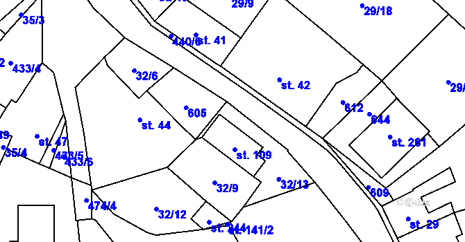 Parcela st. 32/4 v KÚ Křemýž, Katastrální mapa