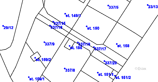 Parcela st. 337/16 v KÚ Křemýž, Katastrální mapa