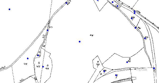 Parcela st. 416 v KÚ Křemýž, Katastrální mapa