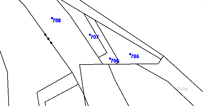 Parcela st. 487/2 v KÚ Křemýž, Katastrální mapa