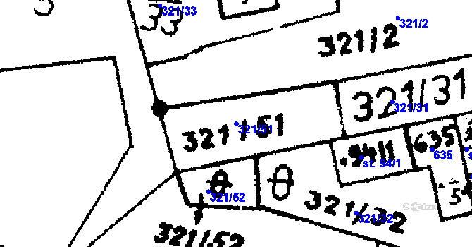 Parcela st. 321/51 v KÚ Křemýž, Katastrální mapa