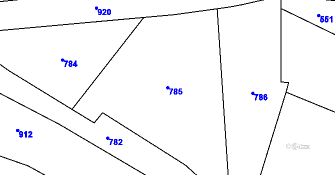 Parcela st. 785 v KÚ Křemýž, Katastrální mapa