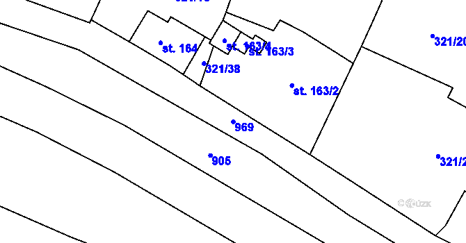 Parcela st. 969 v KÚ Křemýž, Katastrální mapa