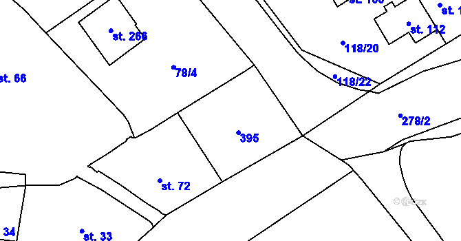 Parcela st. 87 v KÚ Ohníč, Katastrální mapa