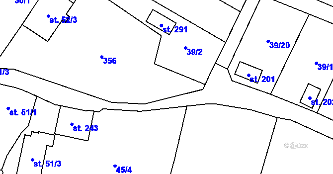Parcela st. 40/3 v KÚ Ohníč, Katastrální mapa