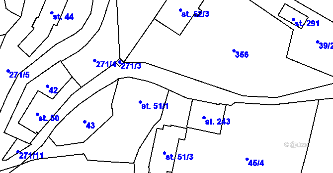 Parcela st. 40/5 v KÚ Ohníč, Katastrální mapa
