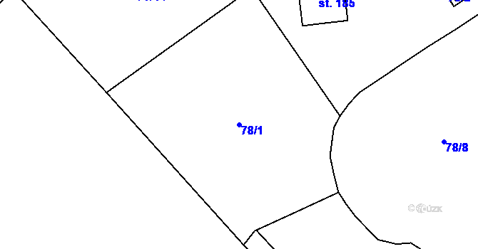 Parcela st. 78/1 v KÚ Ohníč, Katastrální mapa