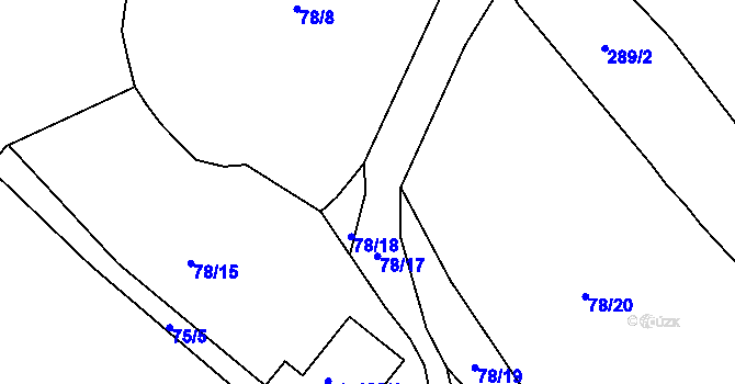 Parcela st. 78/7 v KÚ Ohníč, Katastrální mapa
