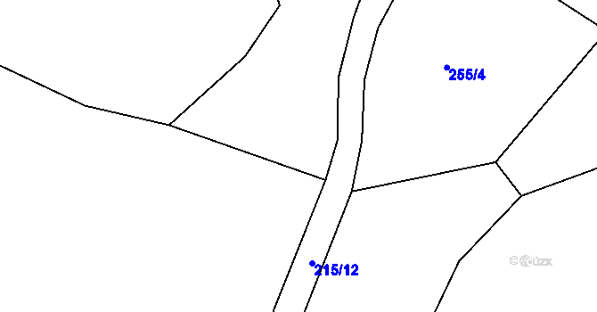 Parcela st. 215/3 v KÚ Ohníč, Katastrální mapa