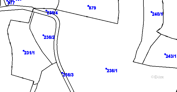 Parcela st. 236 v KÚ Ohníč, Katastrální mapa