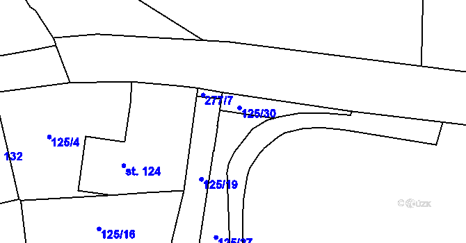 Parcela st. 125/22 v KÚ Ohníč, Katastrální mapa