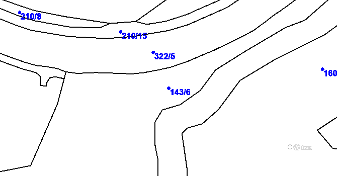 Parcela st. 143/6 v KÚ Ohníč, Katastrální mapa