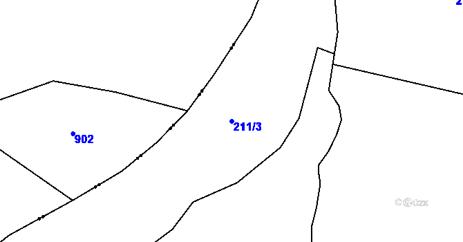 Parcela st. 211/3 v KÚ Ohníč, Katastrální mapa