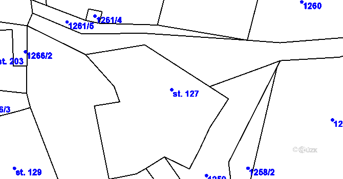 Parcela st. 127 v KÚ Ohnišov, Katastrální mapa